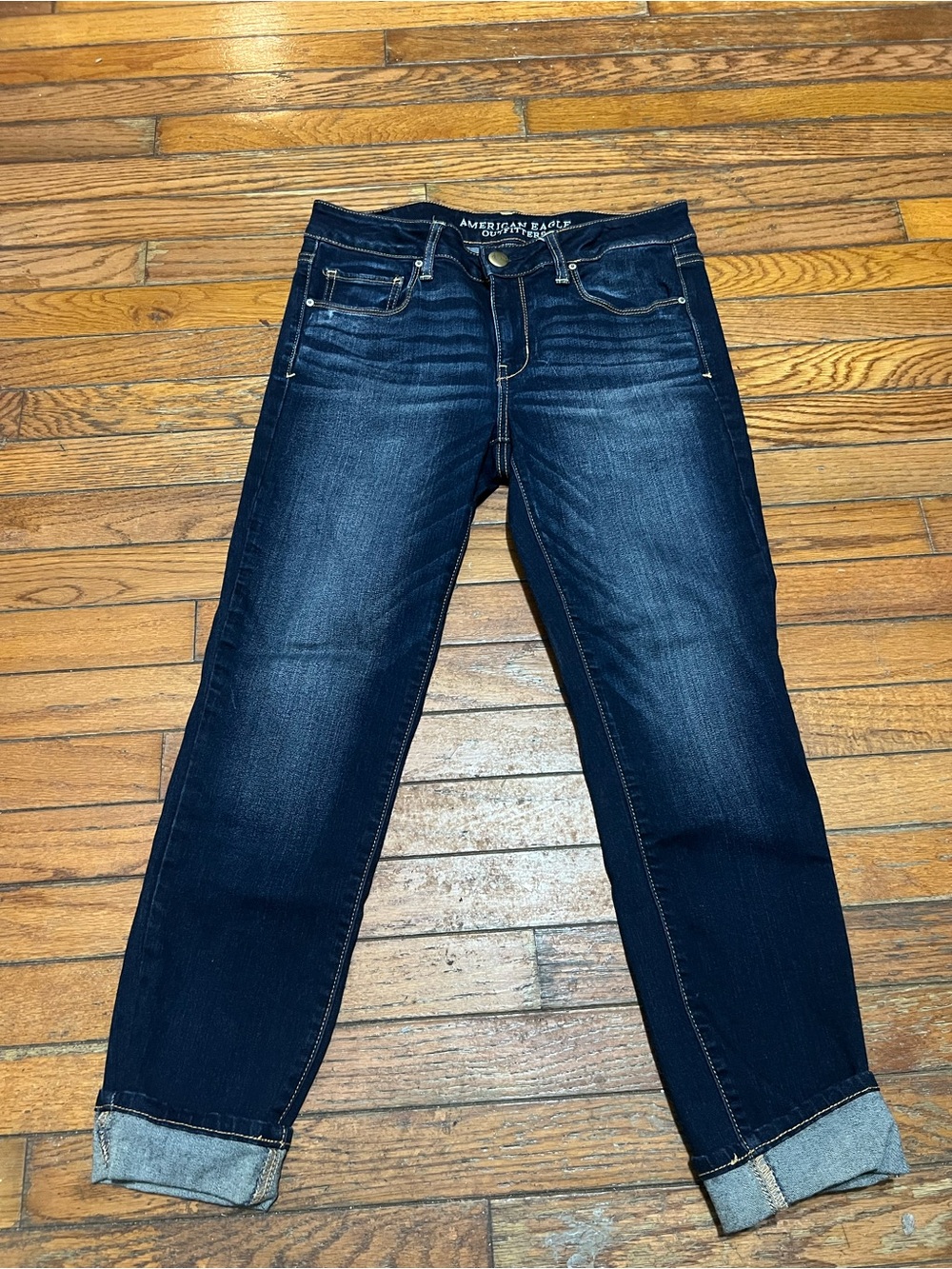 American Eagle Outfitters Jeogger Super Stretch Skinny Jeans 8 Dark Wash Blue
